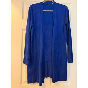 Verve Ami Blue Open Front Ribbed Cardigan. Size Large